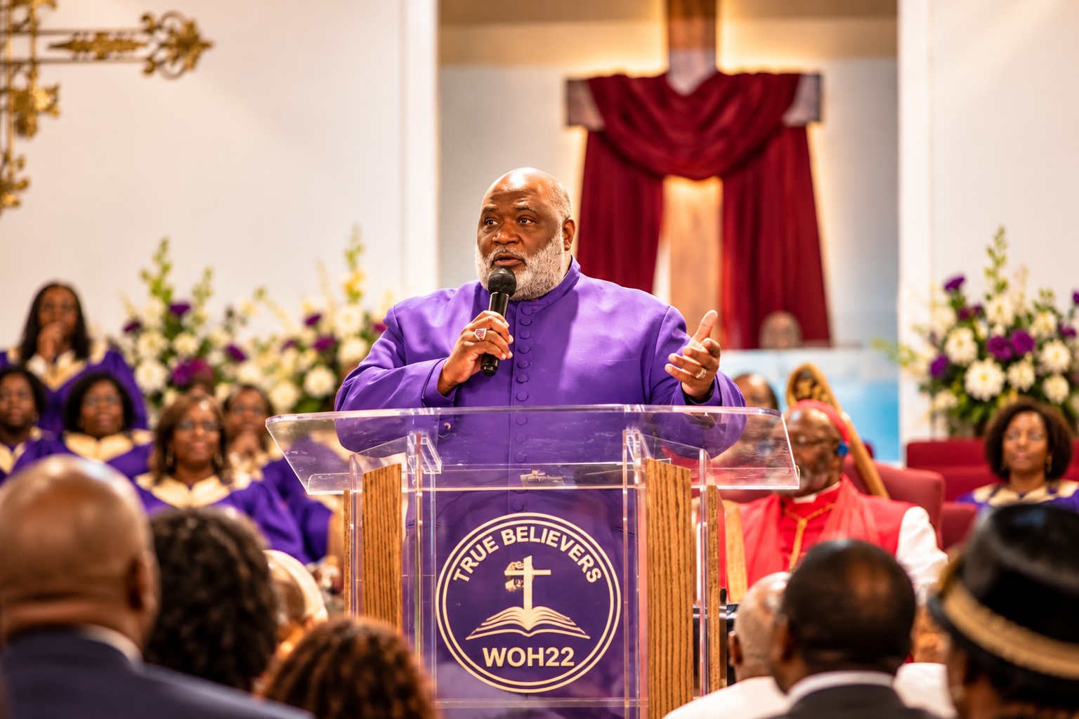 Preaching during a worship service