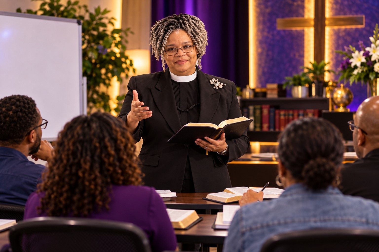 Bishop Rachel Jones teaching the Word of God